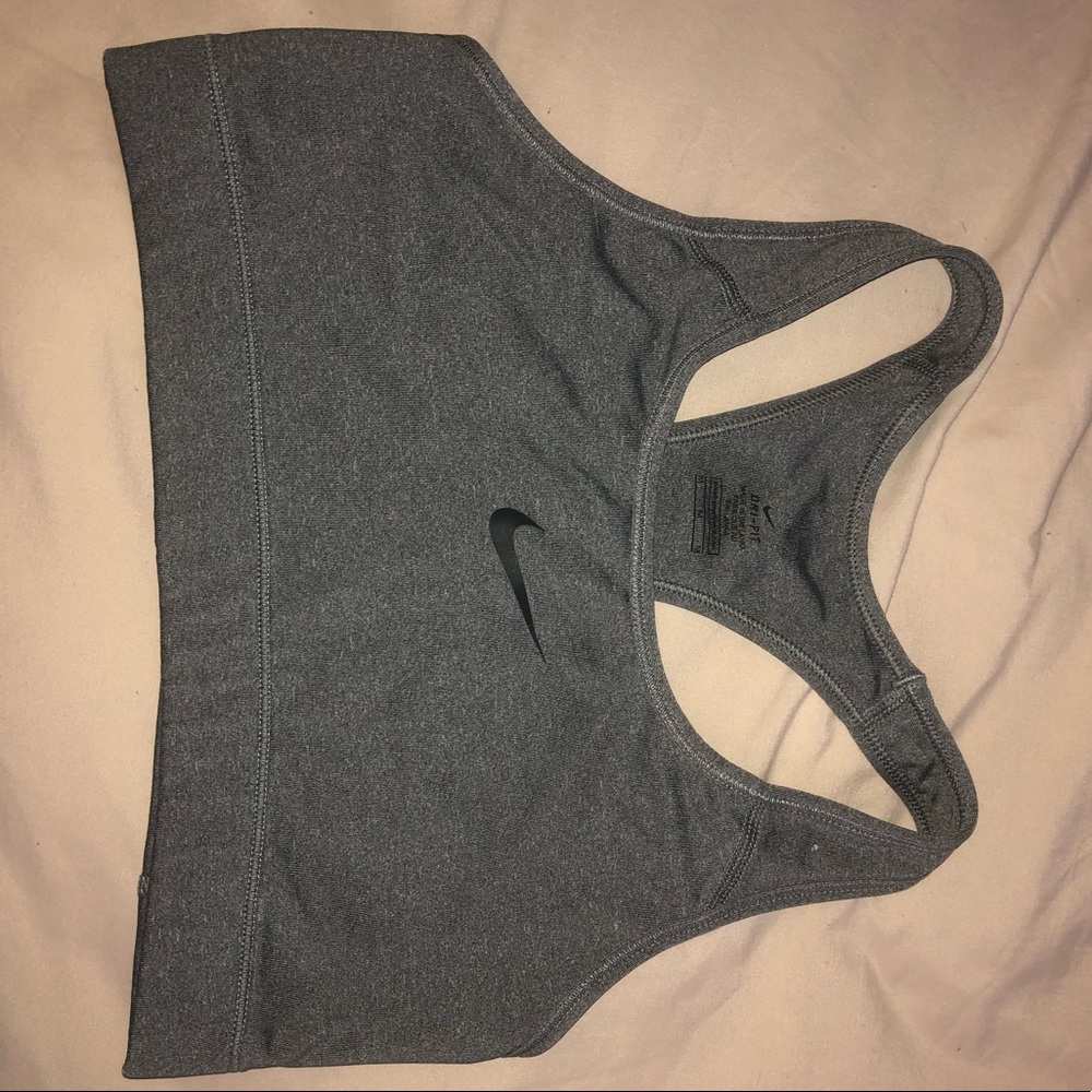A solid gray sports bra